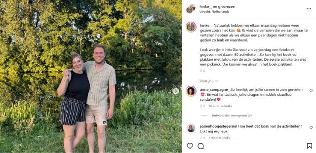 Volgers werden gerustgesteld nadat Hinke met vriendinnen op vakantie was zonder Gio.